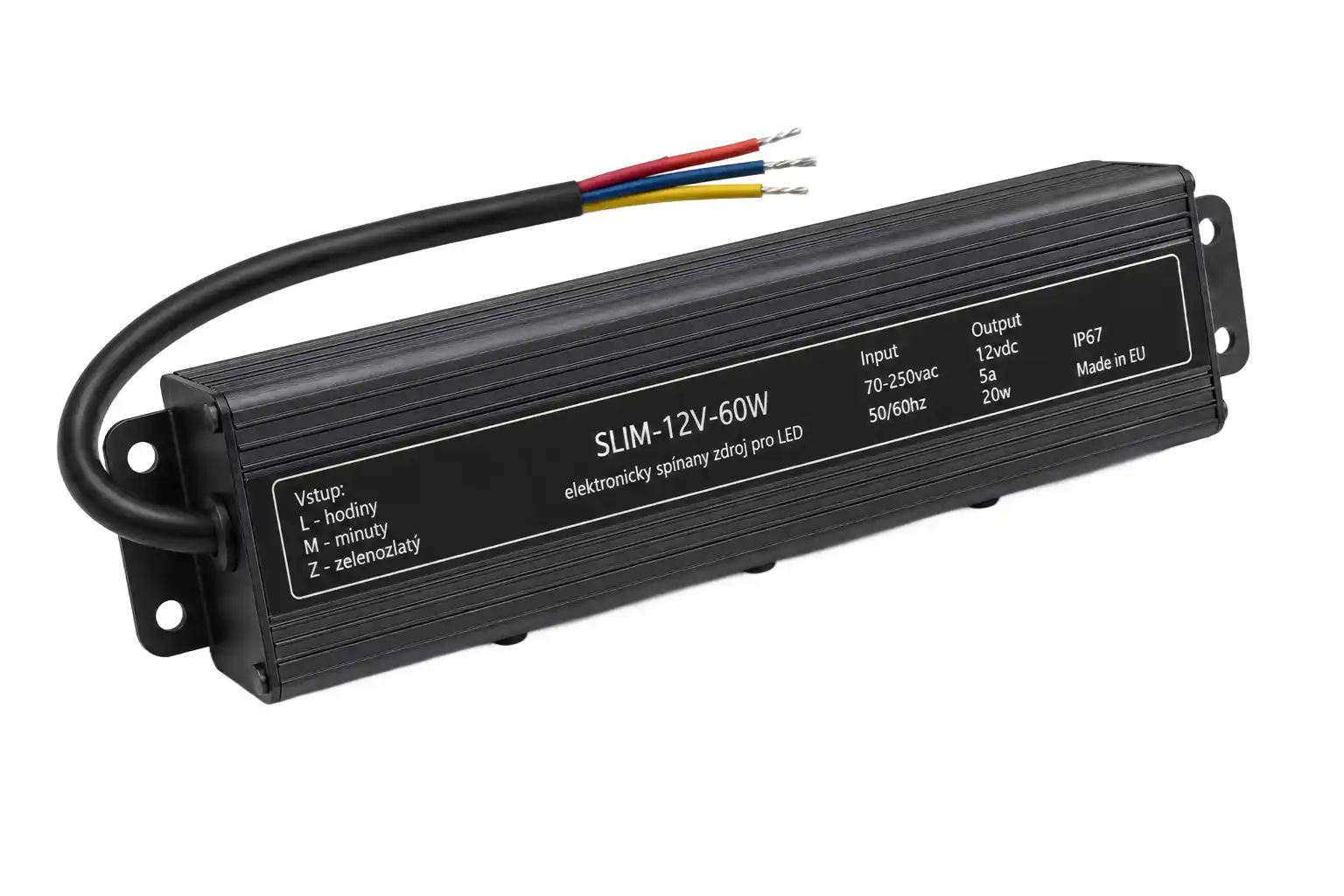 Ochranné funkce a konstrukce LED napájecího zdroje 12V 60W IP67 SLIM